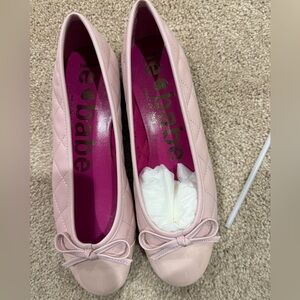 Le Babe Pink Leather Quilted Flats